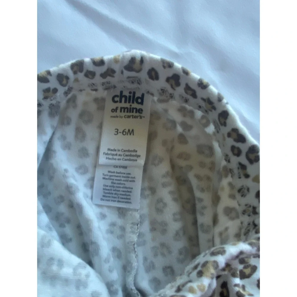 Child of Mine by Carters Baby Girl Leopard Print Bodysuit Pants Set 3-6M Brown